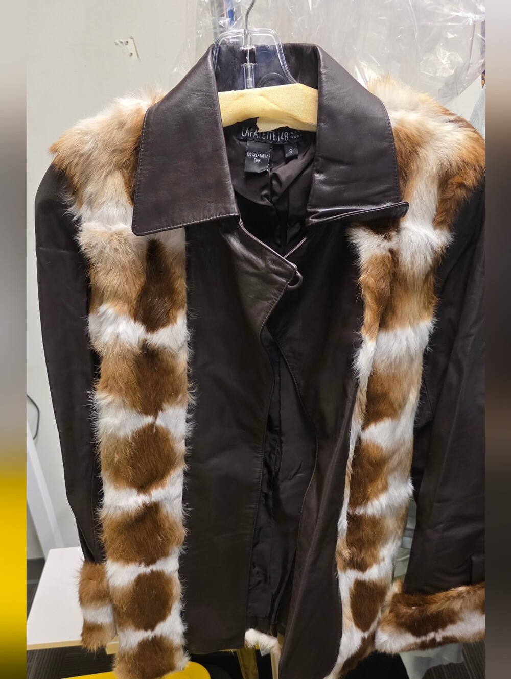 Lafayette 148 Leather Jacket With Fur